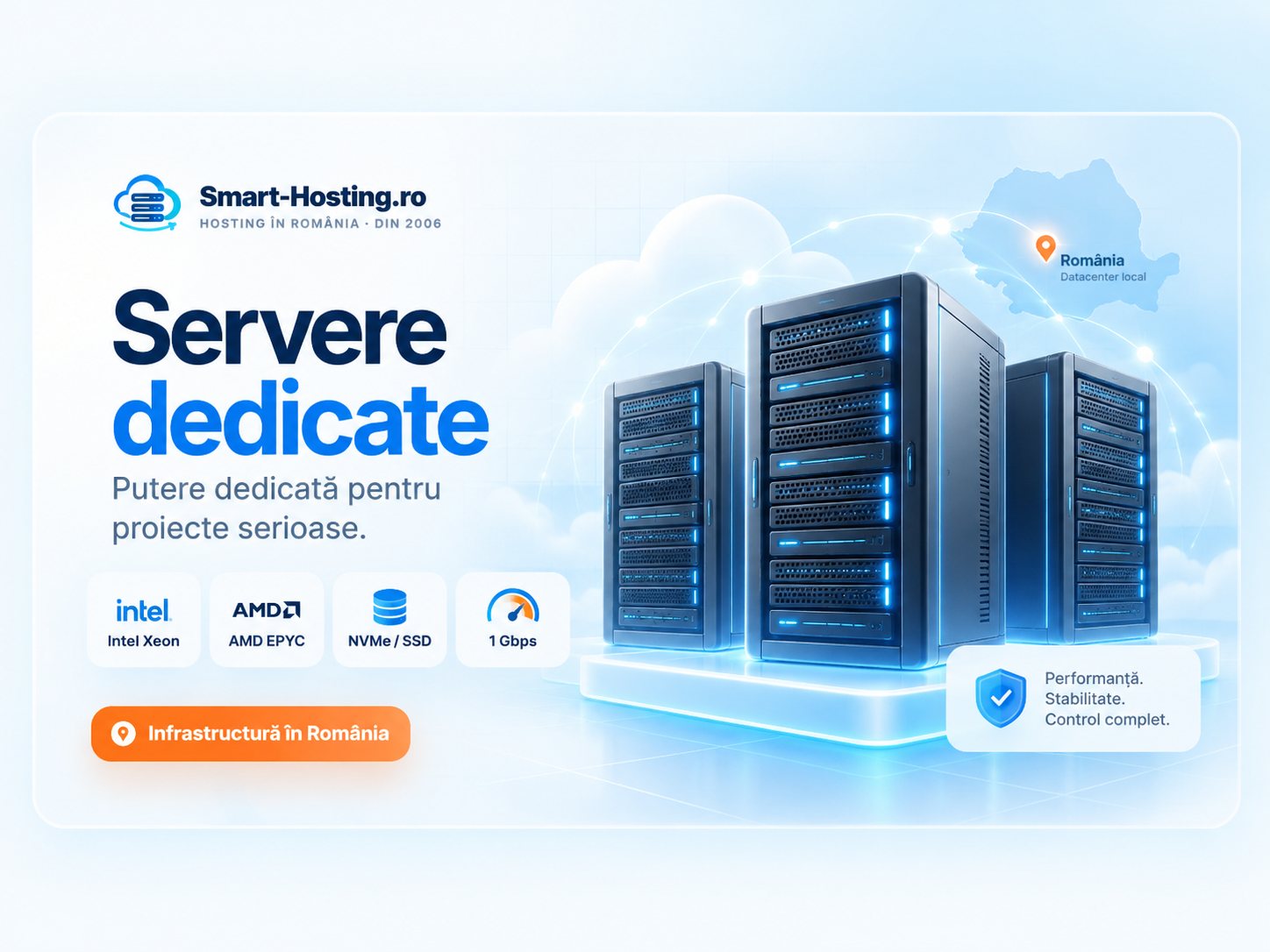 Hosting, VPS și servere dedicate.